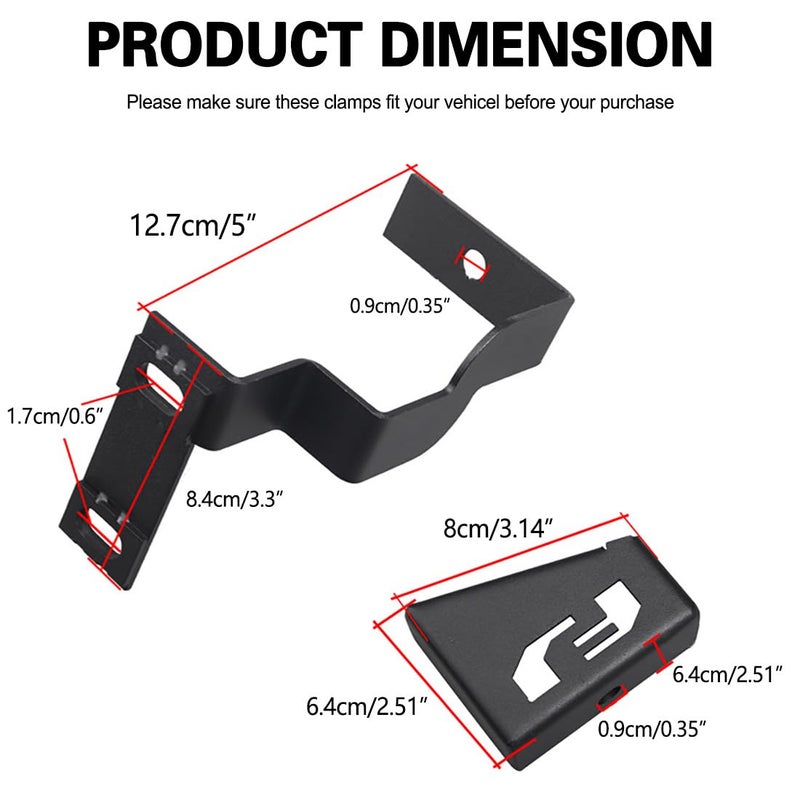 KMFCDAE Cowl Light Brackets Hood Light Mounting Bracket Lower Windshield A-Pillar Corner Light Mount for Toyota FJ Cruiser 2007-2016 (Symmetrical FJ Logo, 1 Pair) - Image 2